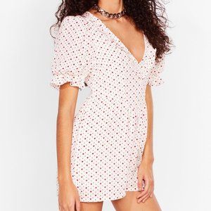 Nasty Gal Romper If you Wanna Be My Lover Heart Ruffle 10 NWT